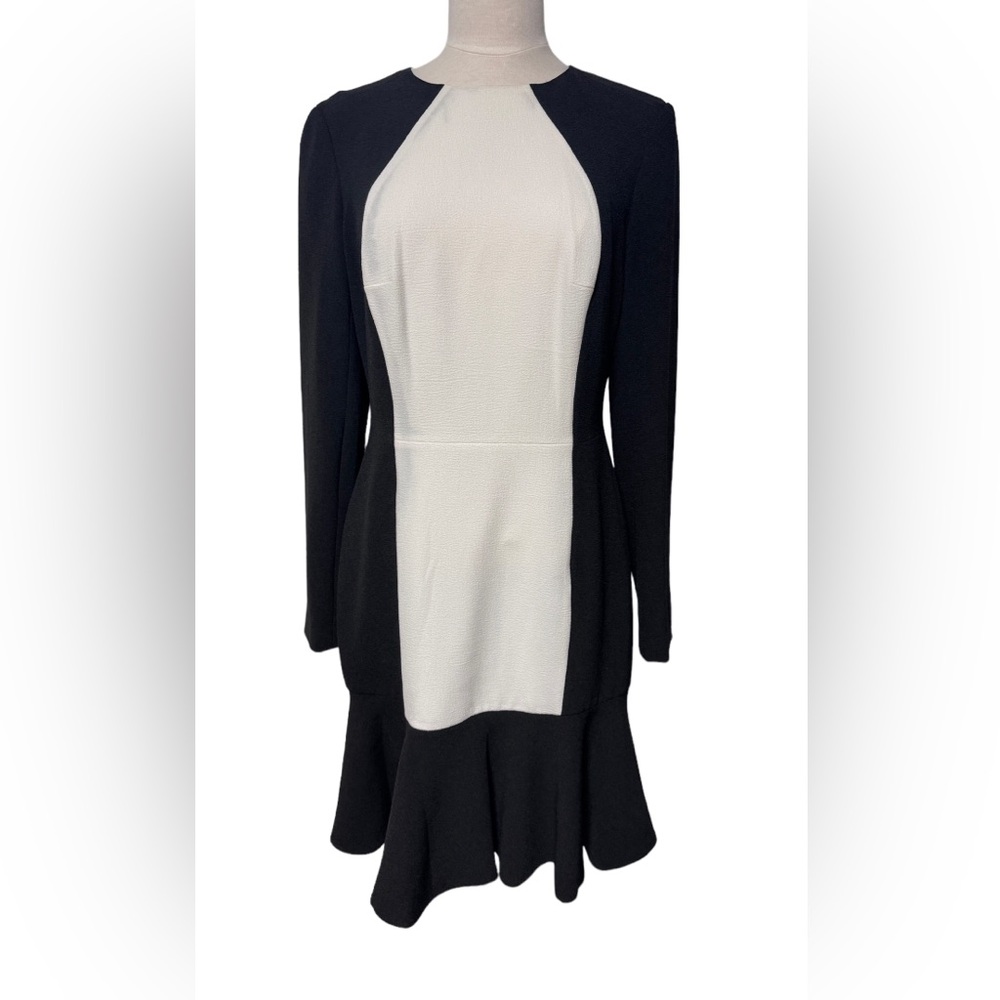 DS Dress Womens size 4 Black White Colorblock 3/4